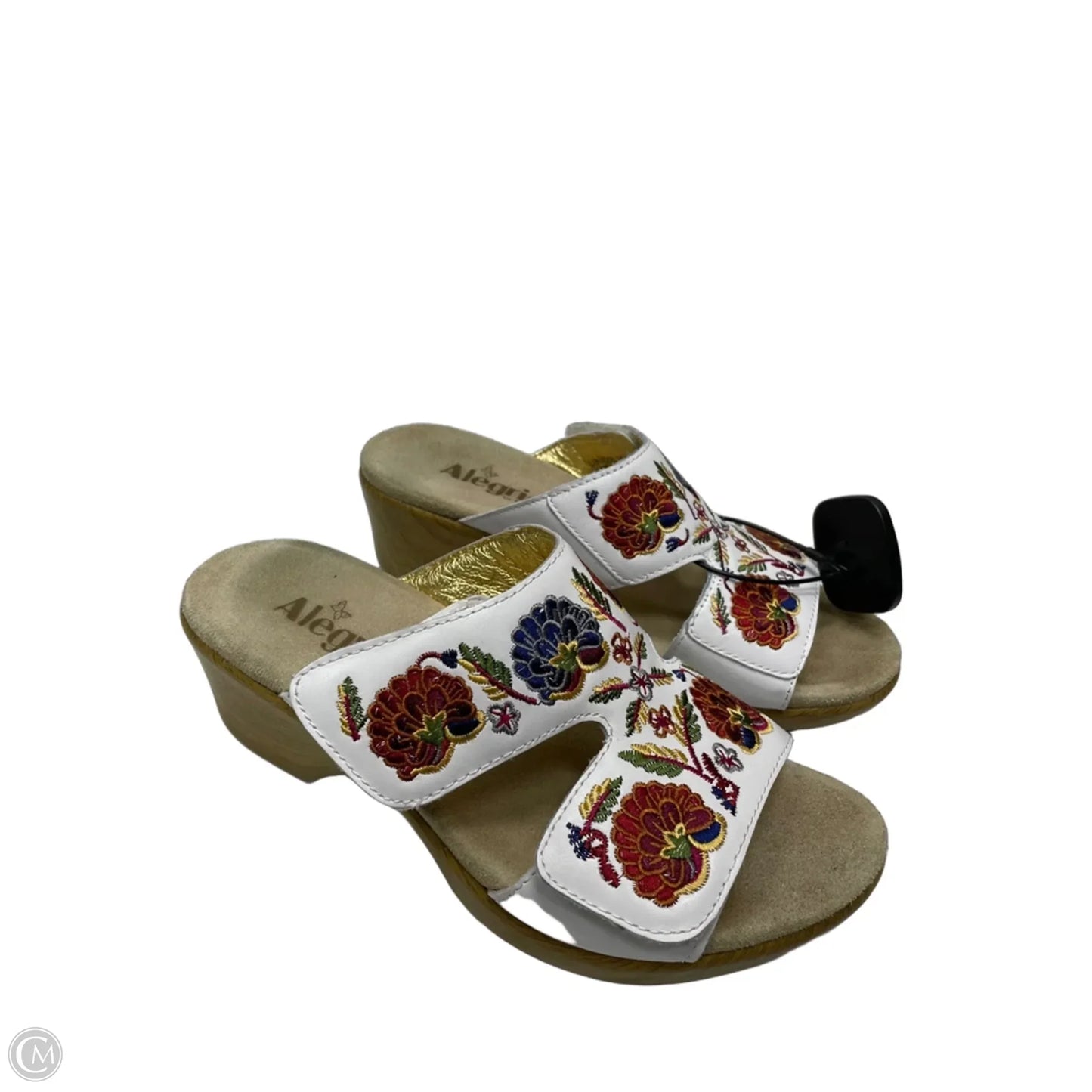 Sandals Heels Block By Alegria In Floral Print, Size: 8
