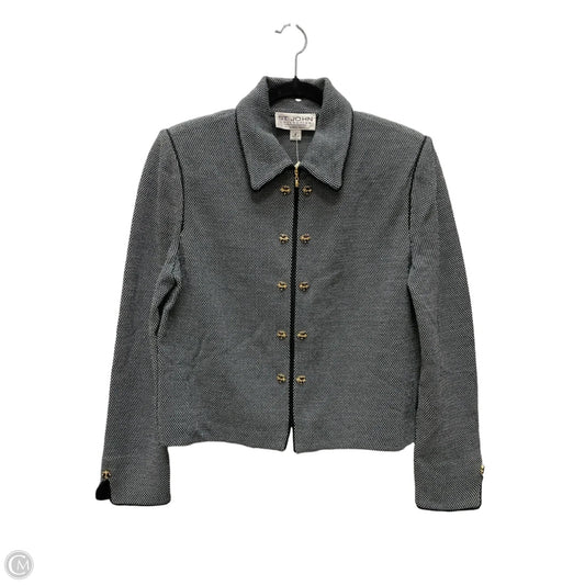 Blazer Luxury Designer By St John Collection In Black & White, Size: M