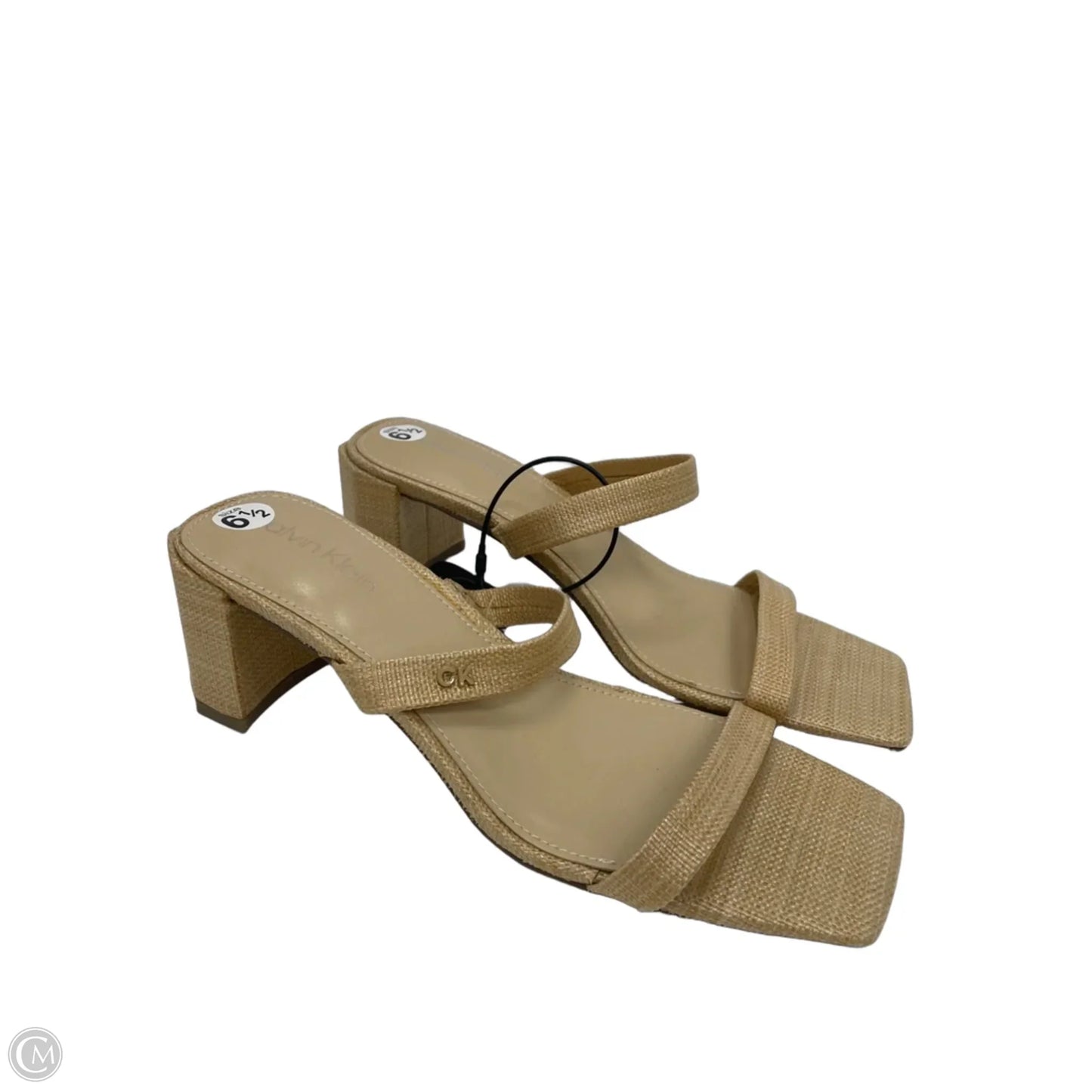 Sandals Heels Block By Calvin Klein In Tan, Size: 6.5