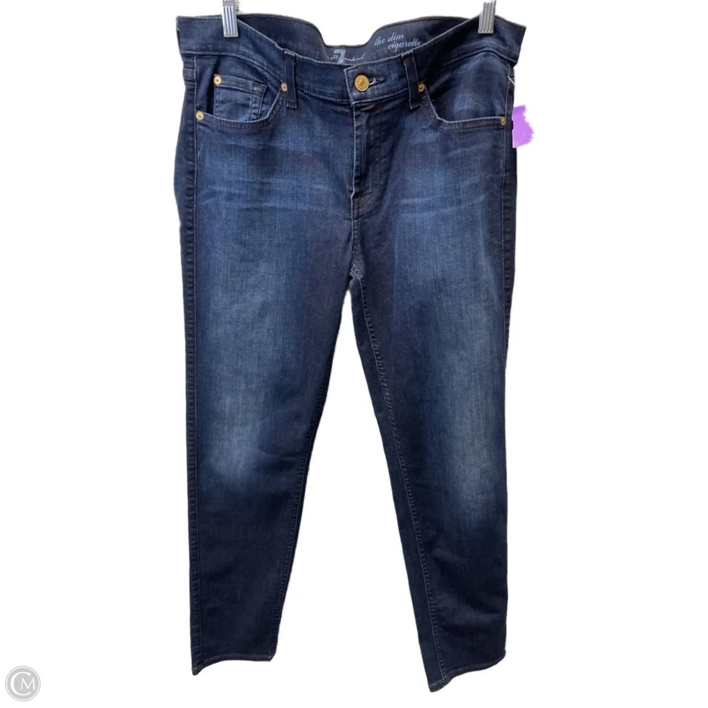 Jeans Skinny By 7 For All Mankind In Blue Denim, Size: 14