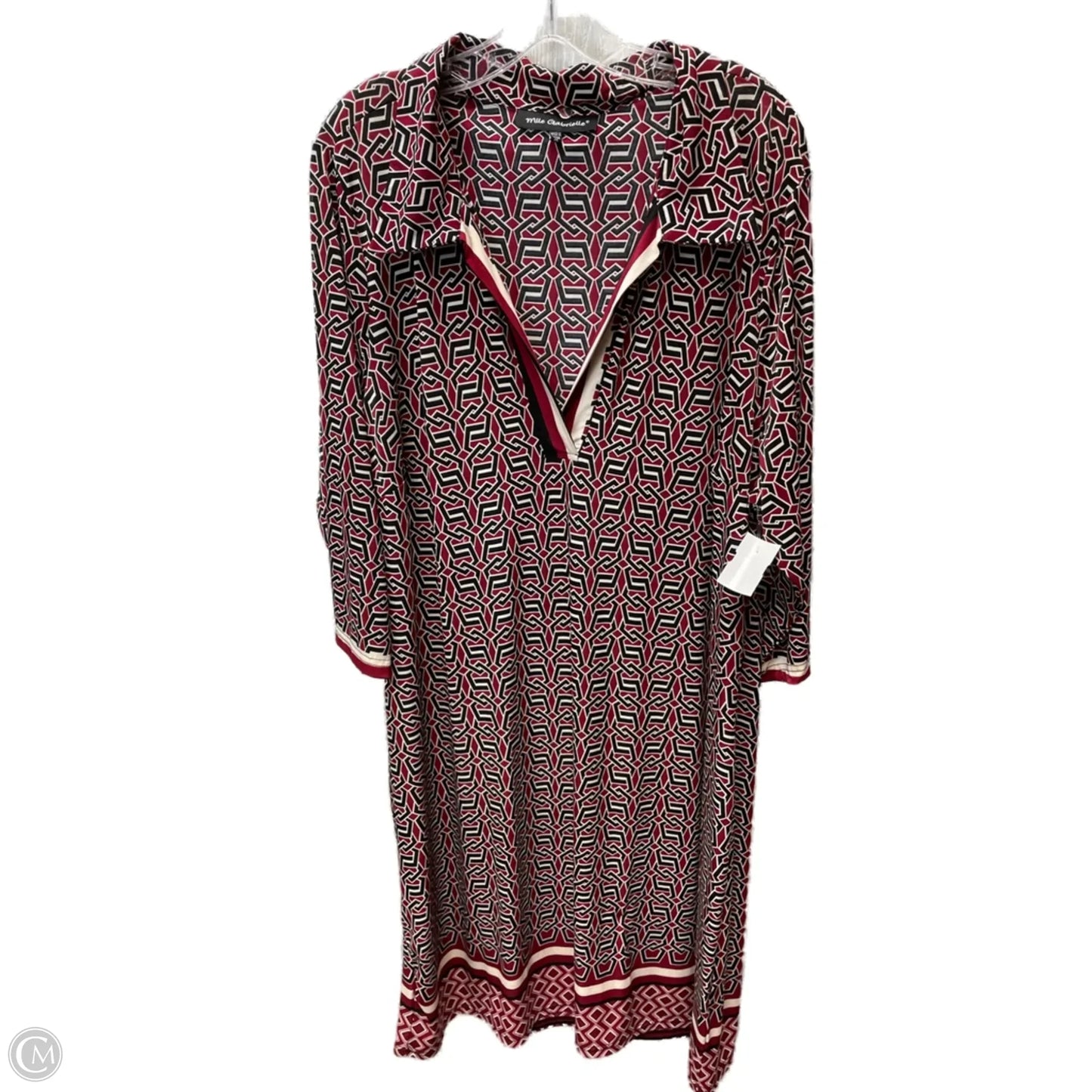 Dress Casual Short By Mlle Gabrielle In Black & Cream, Size: 3x