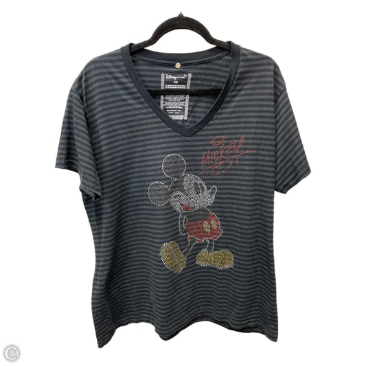 Top Short Sleeve By Disney Store In Striped Pattern, Size: 2x