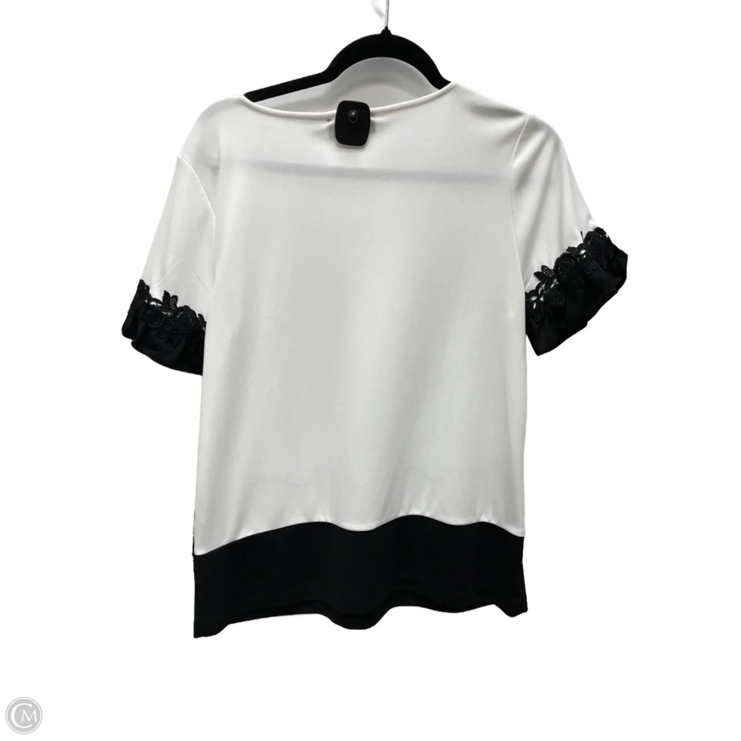 Top Short Sleeve Designer By Karl Lagerfeld In White, Size: S