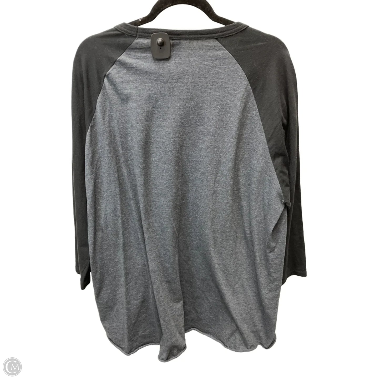 Top 3/4 Sleeve By Jerzees In Grey & Silver, Size: 2x