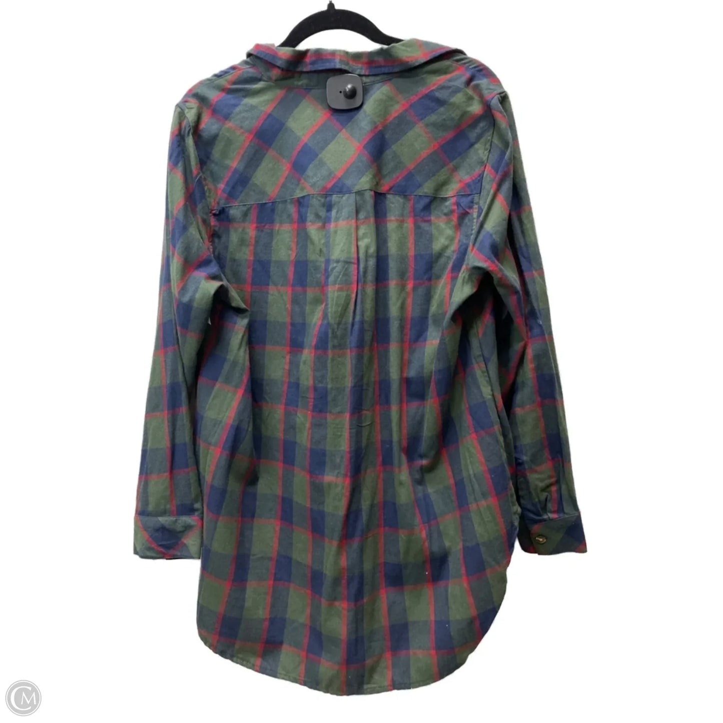 Top Long Sleeve By Terra & Sky In Plaid Pattern, Size: Xl