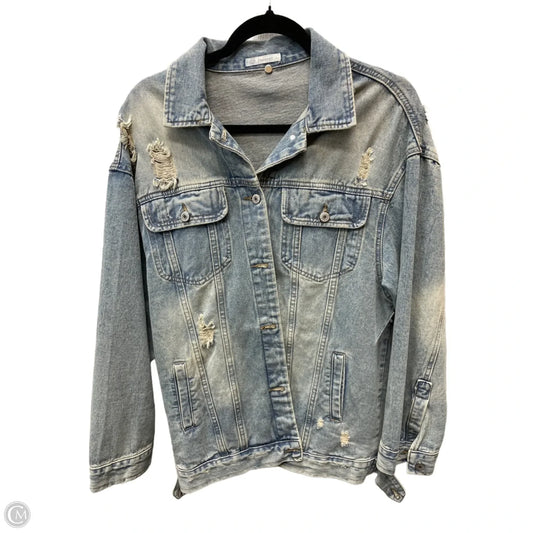 Jacket Denim By Veveret Clothes Mentor In Blue Denim, Size: L
