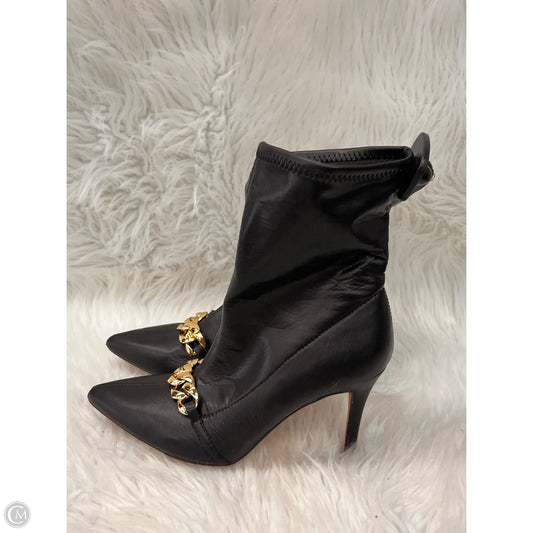 Boots Ankle Heels By Xoxo In Black & Gold, Size: 8.5