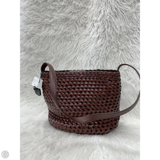 Handbag Leather By Fossil, Size: Medium