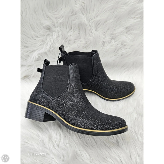 Boots Designer By Kate Spade In Black & Gold, Size: 6