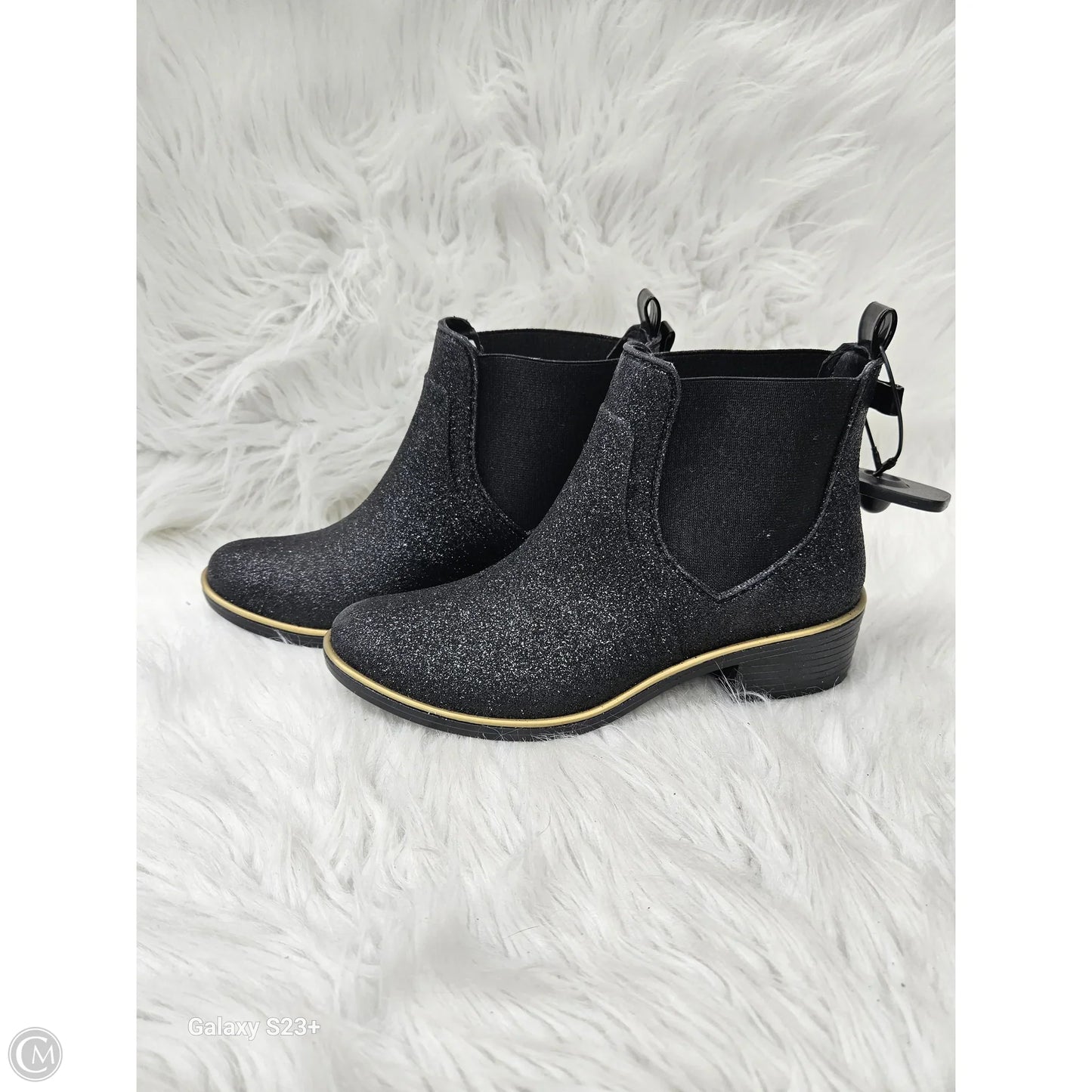Boots Designer By Kate Spade In Black & Gold, Size: 6