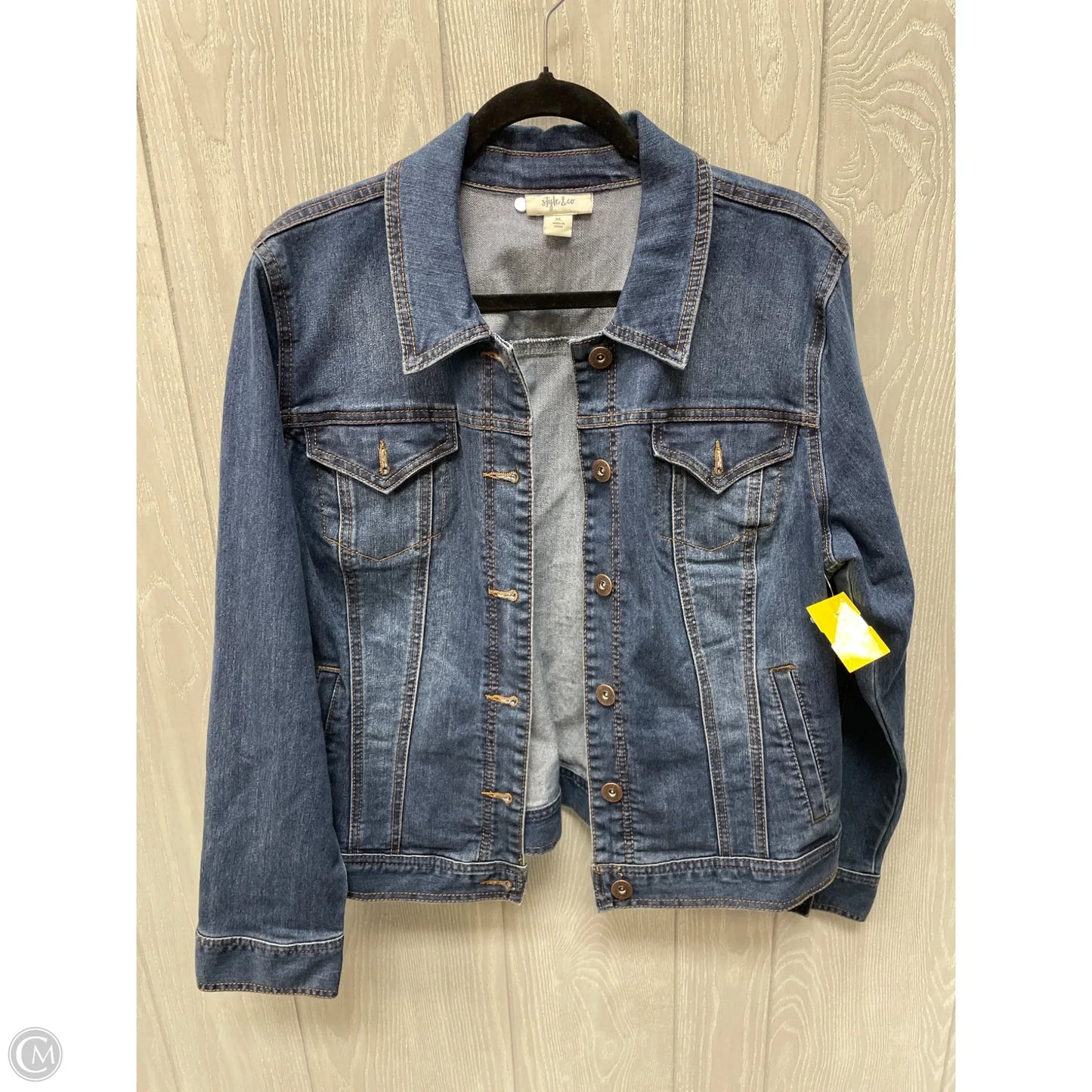 Jacket Denim By Style And Company In Blue Denim, Size: Xl