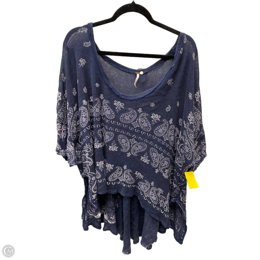 Top Short Sleeve By Free People In Blue & White, Size: Xl