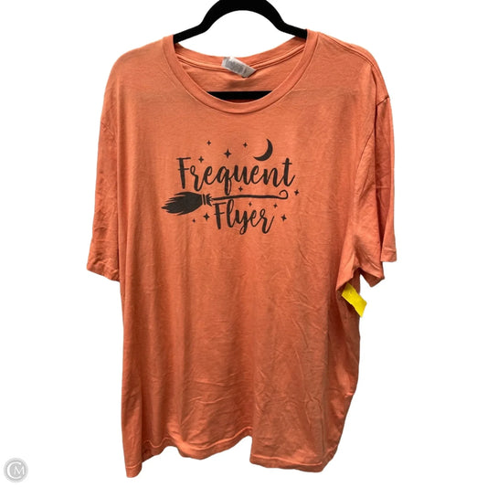 Top Short Sleeve By Bella + Canvas In Black & Orange, Size: 3x