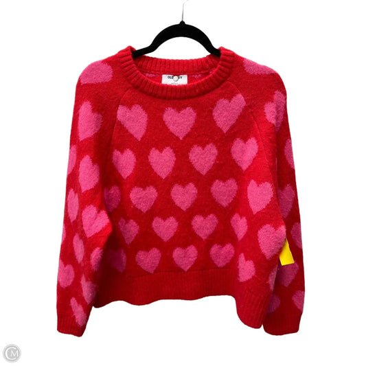Sweater By Old Navy In Pink & Red, Size: L