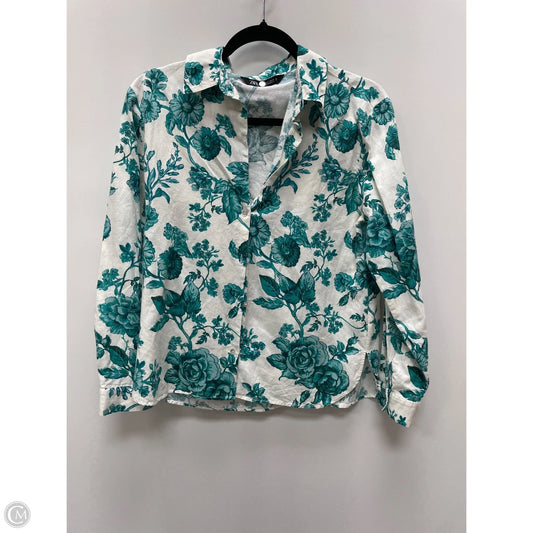 Top Long Sleeve By Zara In Floral Print, Size: S