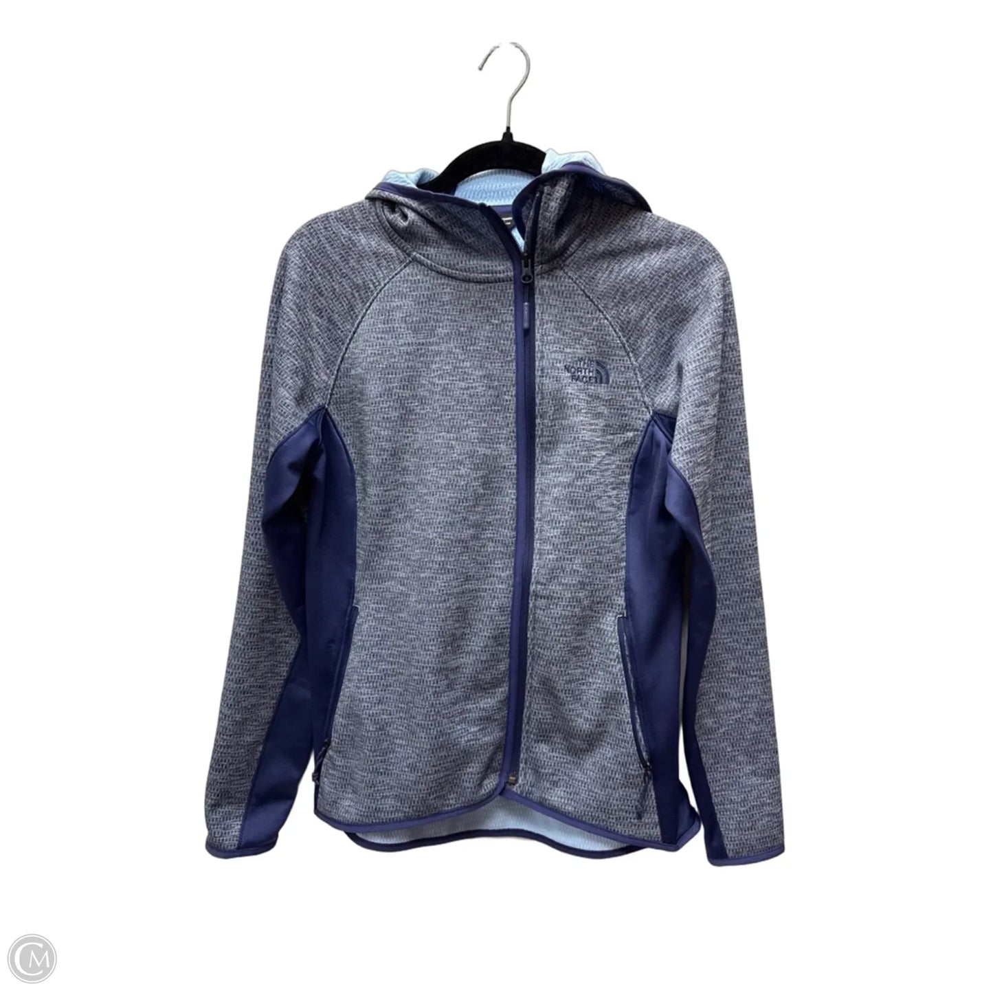 Athletic Jacket By The North Face In Blue & Grey, Size: M