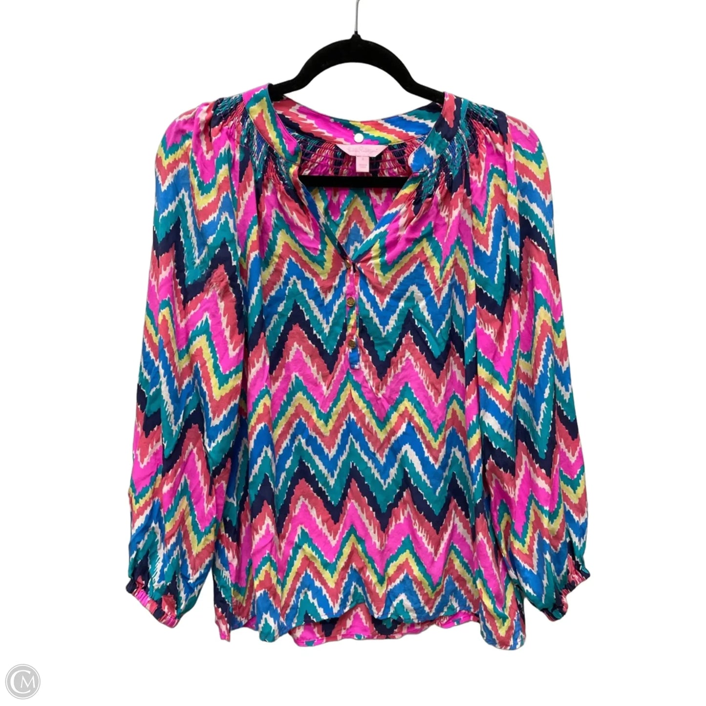 Top Long Sleeve Designer By Lilly Pulitzer In Chevron Pattern, Size: S