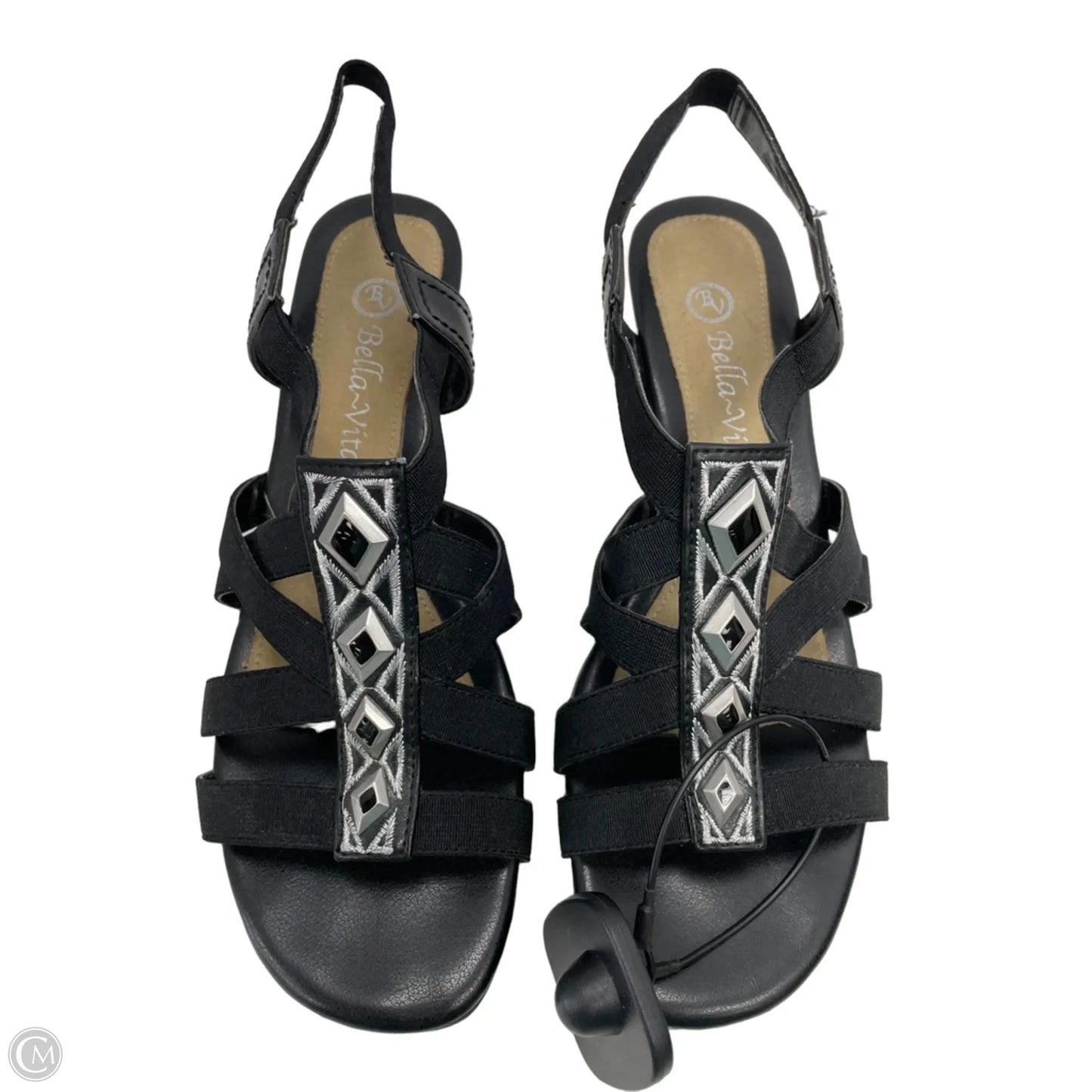 Sandals Heels Block By Clothes Mentor In Black, Size: 7.5