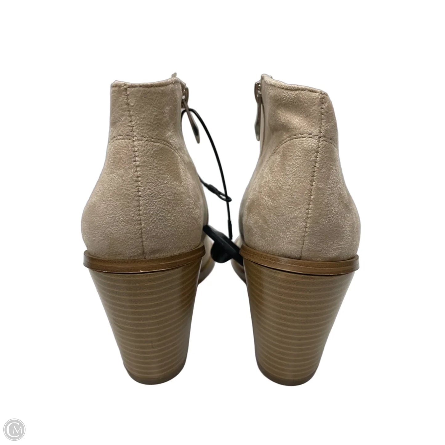 Boots Ankle Heels By Clothes Mentor In Beige, Size: 7.5