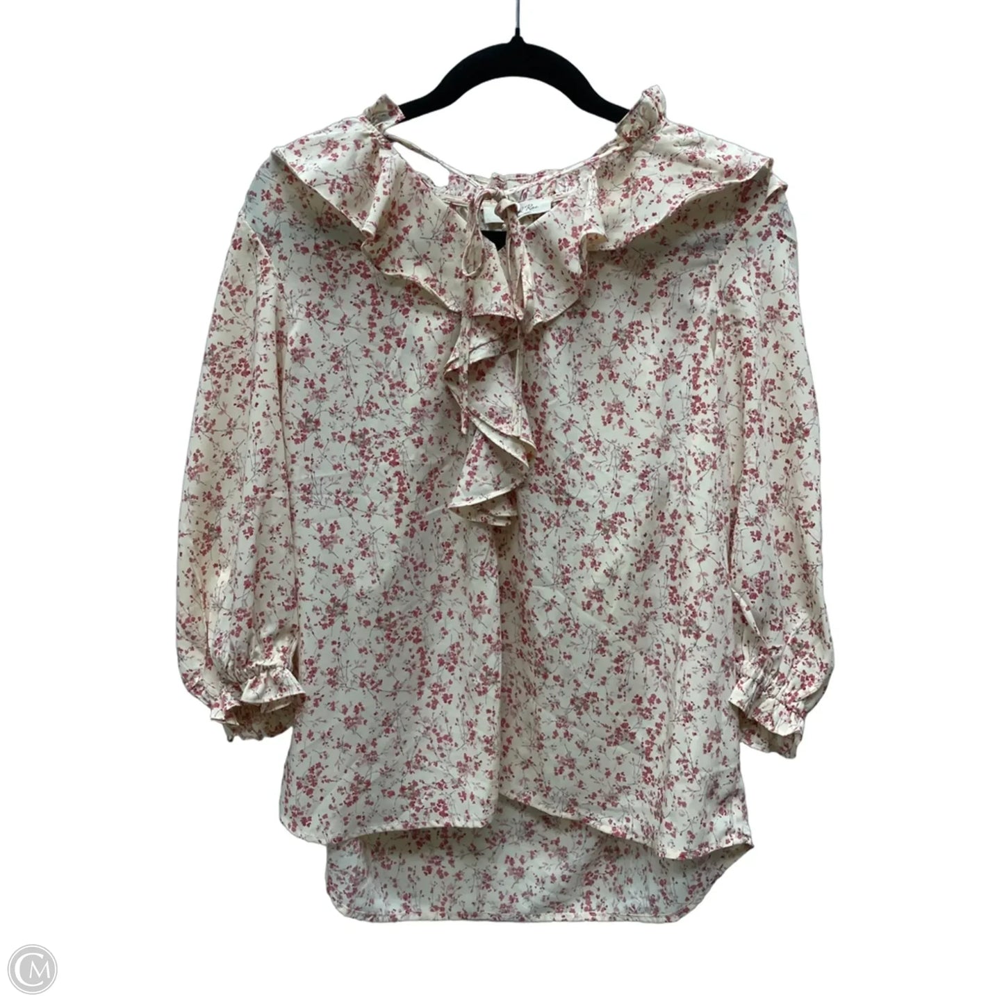 Top 3/4 Sleeve By Doe & Rae In Floral Print, Size: S