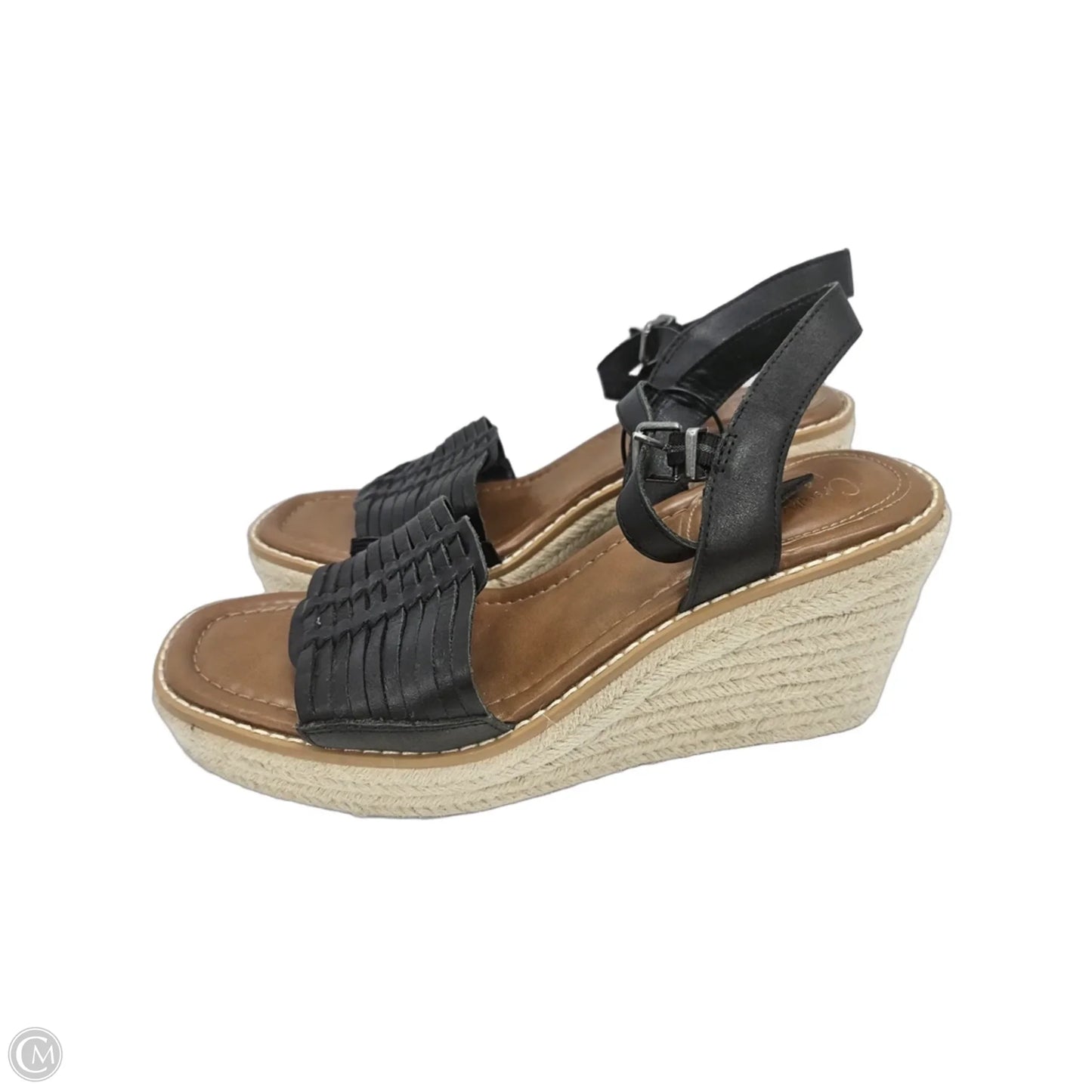 Sandals Heels Wedge By Crown Vintage In Black, Size: 9