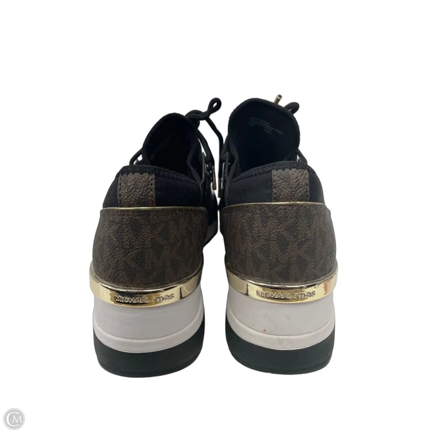 Shoes Sneakers Platform By Michael By Michael Kors In Black & Gold, Size: 11