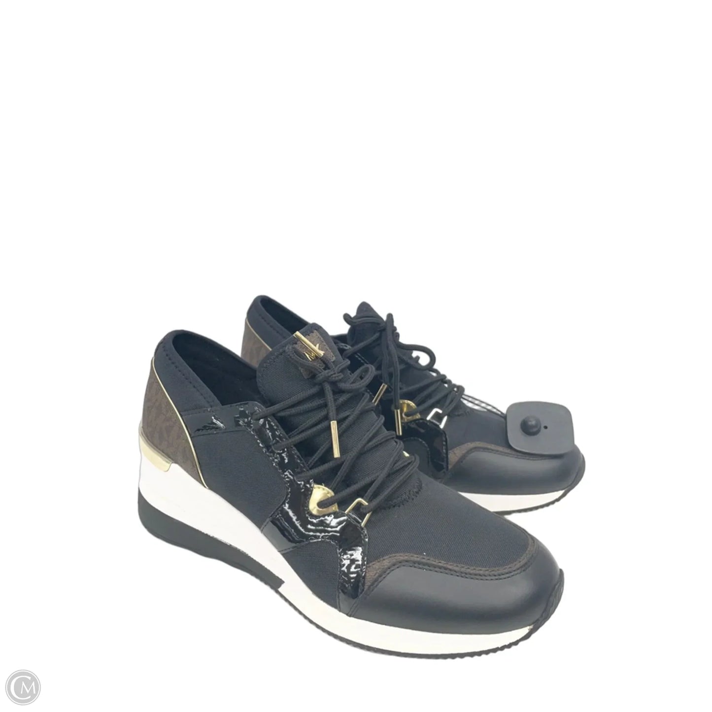 Shoes Sneakers Platform By Michael By Michael Kors In Black & Gold, Size: 11