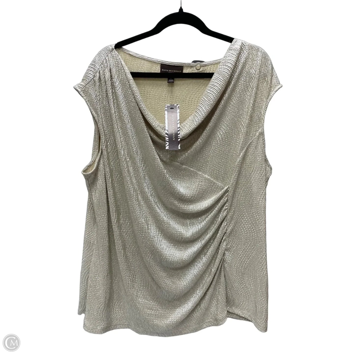 Blouse Sleeveless By Dana Buchman In Gold, Size: 2x