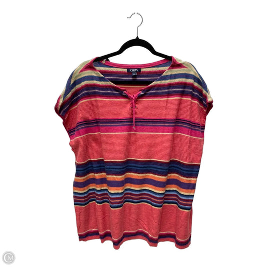 Top Sleeveless By Chaps In Striped Pattern, Size: 3x