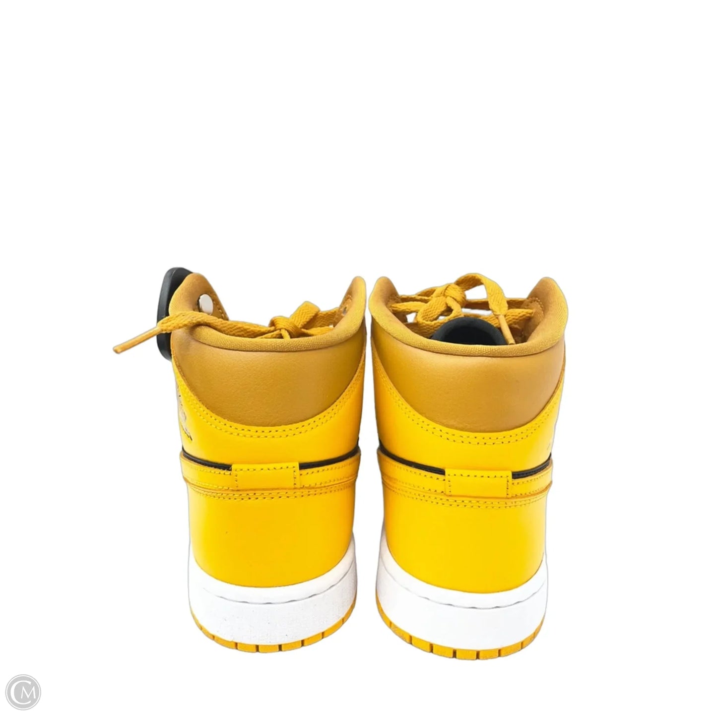 Shoes Luxury Designer By Jordan In Black & Yellow, Size: 8.5