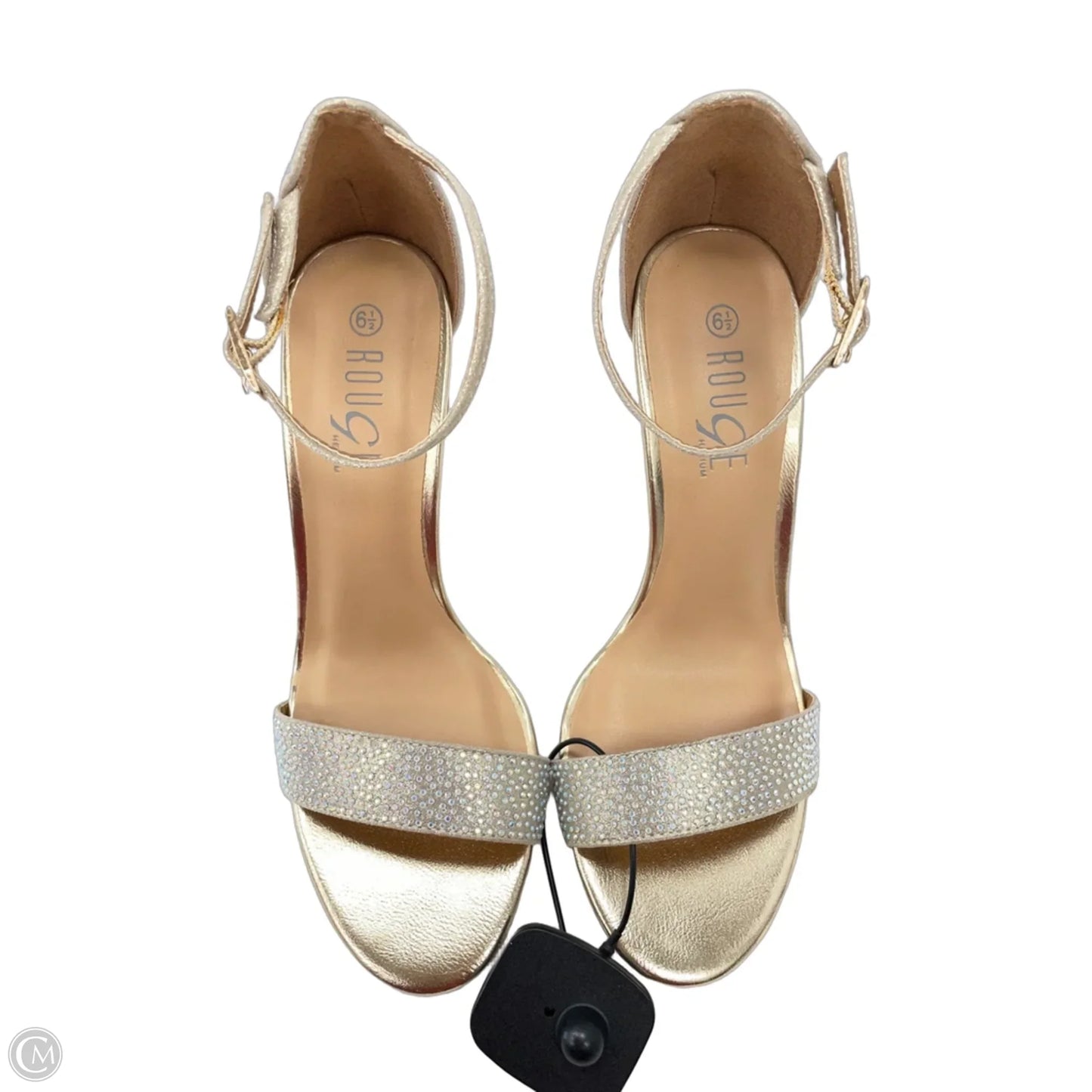 Sandals Heels Stiletto By Rouge In Gold, Size: 6.5