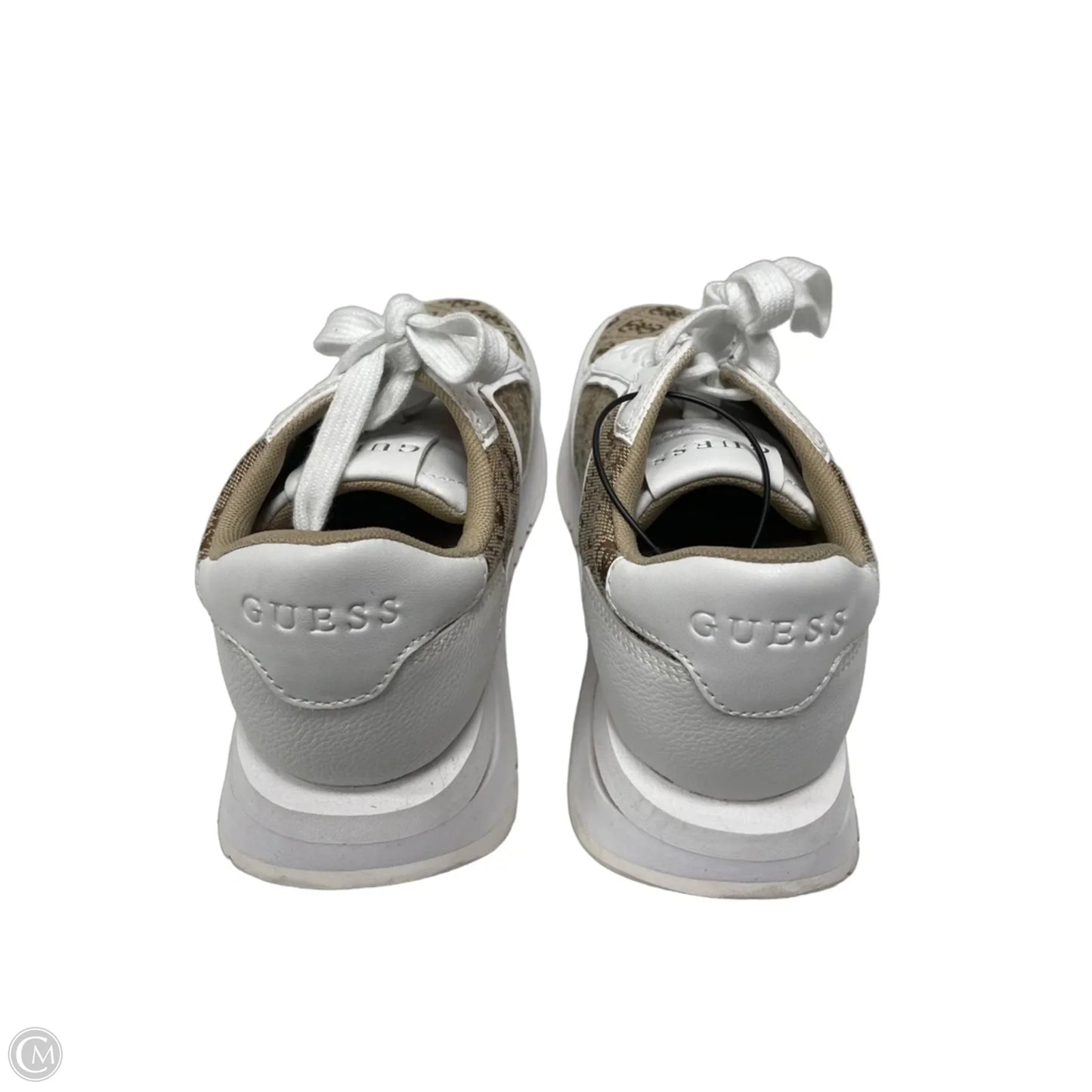 Shoes Sneakers By Guess In Brown & White, Size: 7