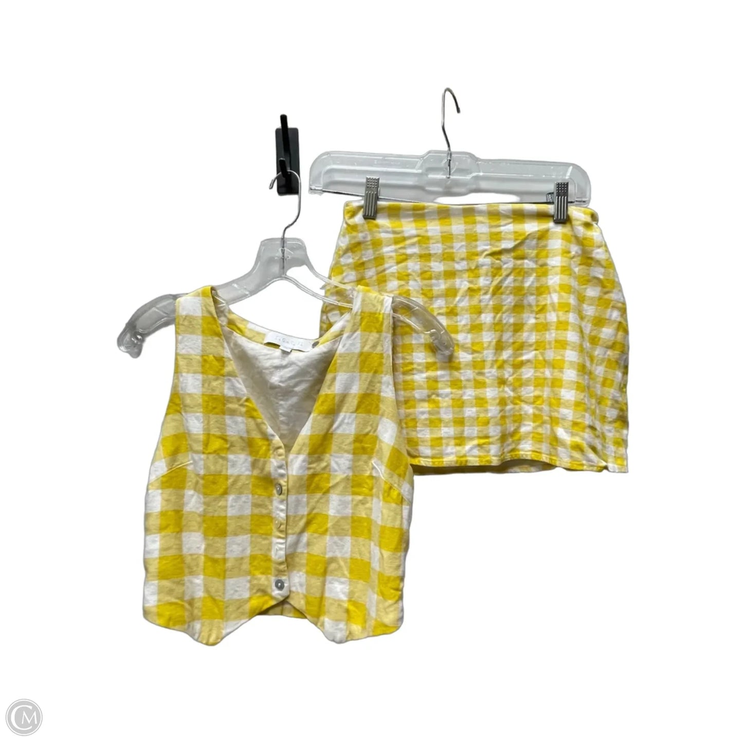 Skirt Set 2pc By Sugar Lips In Checkered Pattern, Size: Xs