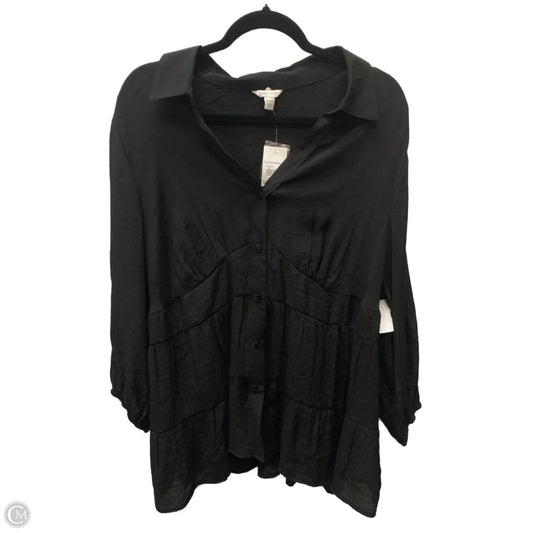 Top Long Sleeve By Cato In Black, Size: 1x