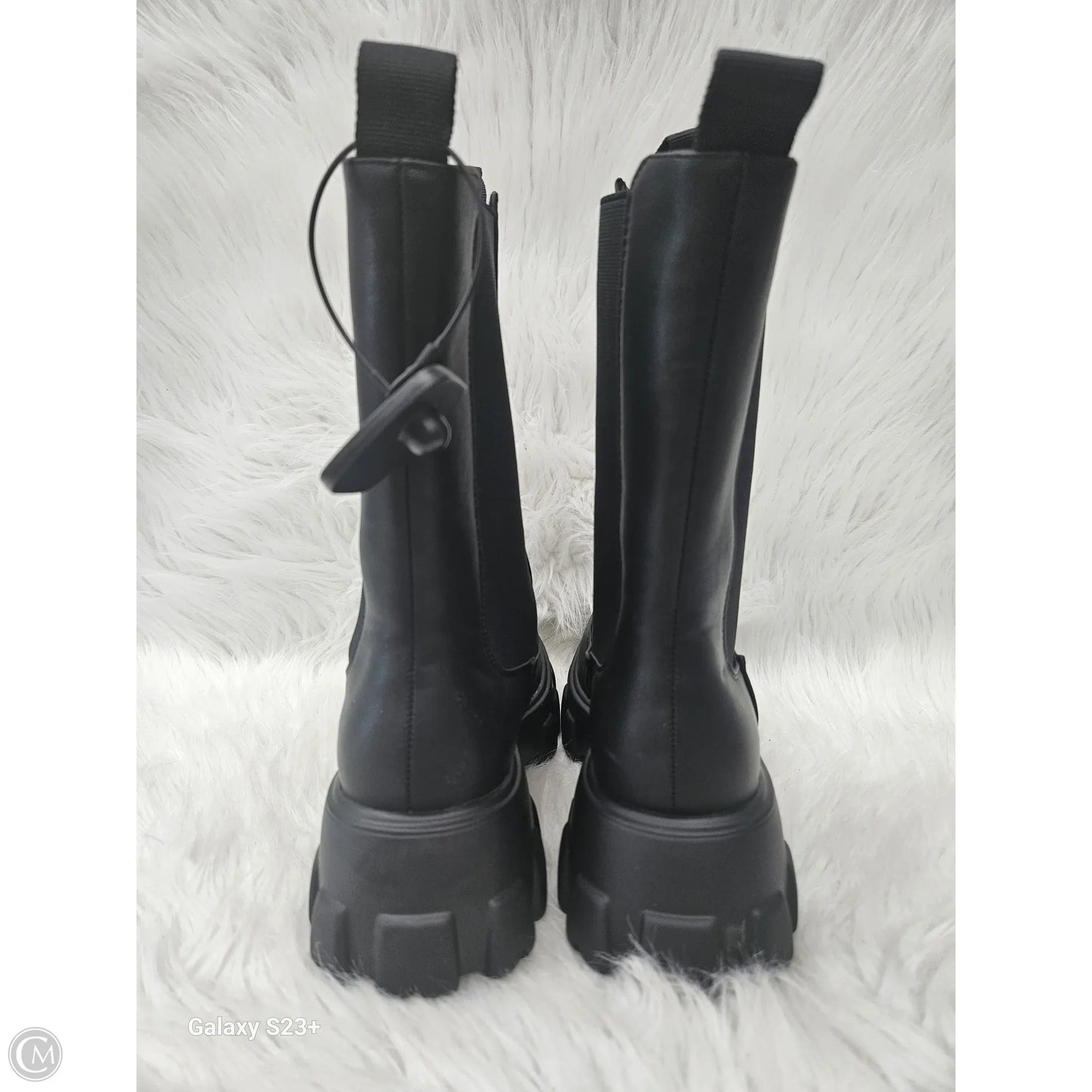 Boots Mid-calf Flats By Cato In Black, Size: 8