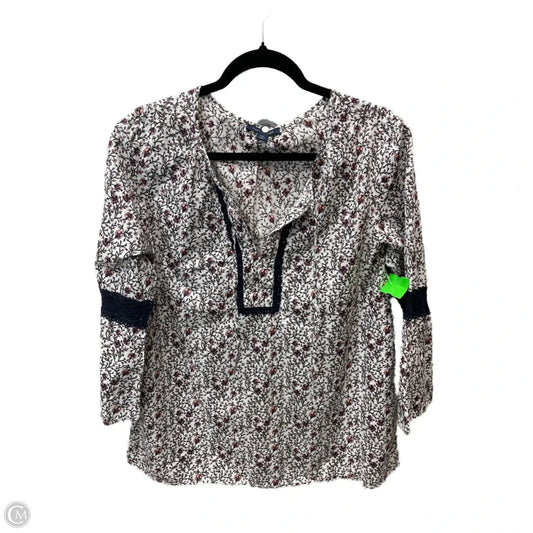 Top 3/4 Sleeve By Tommy Hilfiger In Floral Print, Size: L