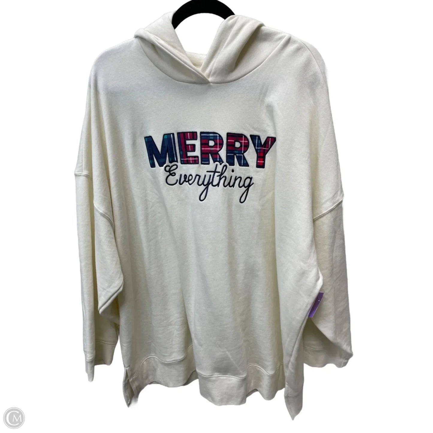 Sweatshirt Hoodie By Lane Bryant In Cream, Size: 4x