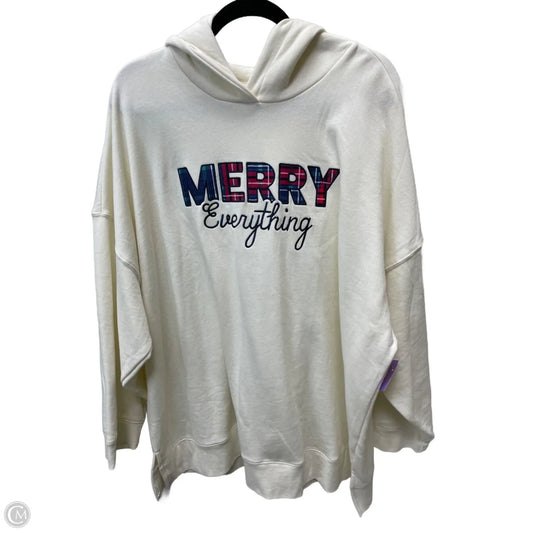 Sweatshirt Hoodie By Lane Bryant In Cream, Size: 4x