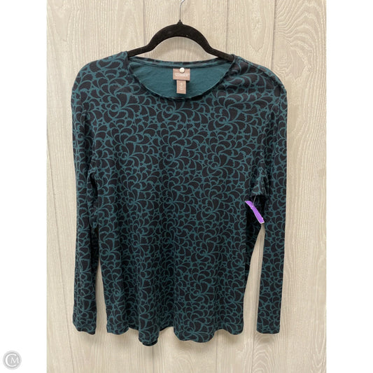 Top Long Sleeve By Chicos In Black & Green, Size: Xl