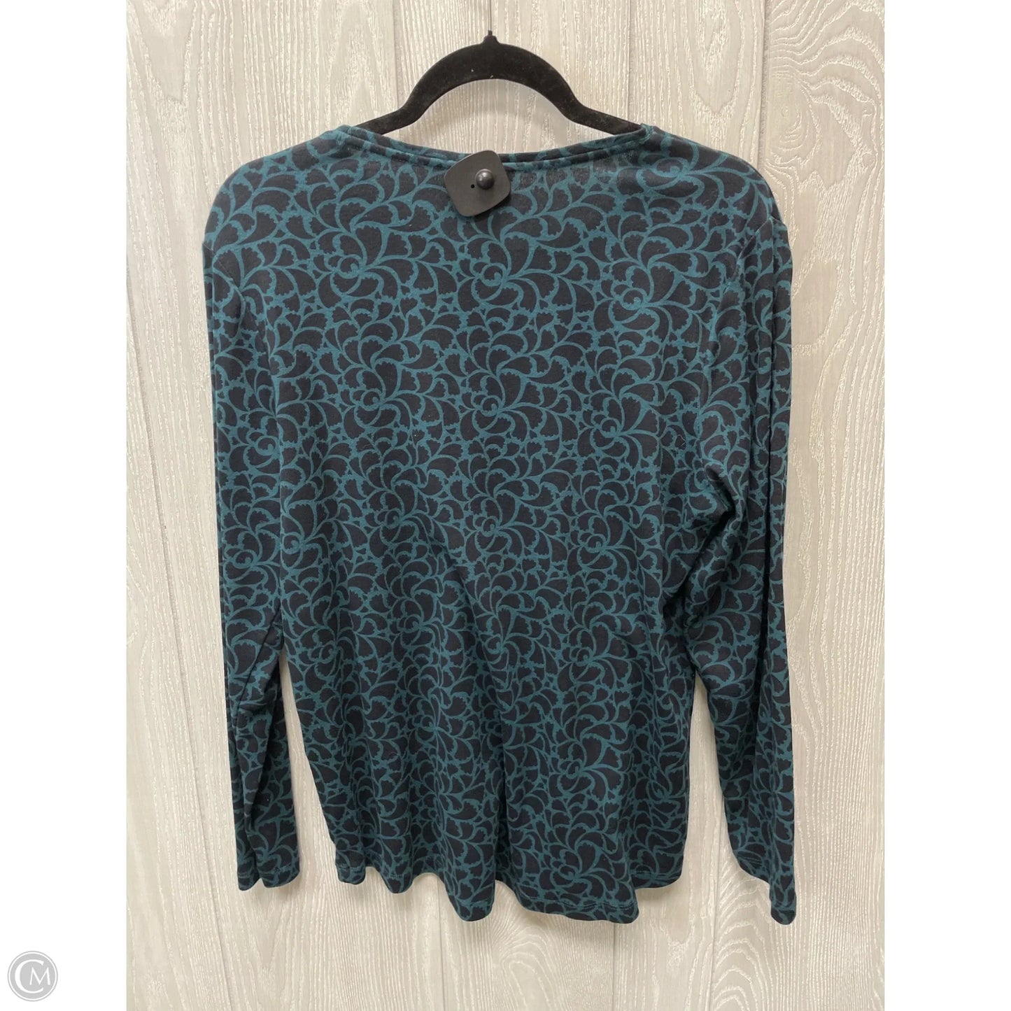 Top Long Sleeve By Chicos In Black & Green, Size: Xl