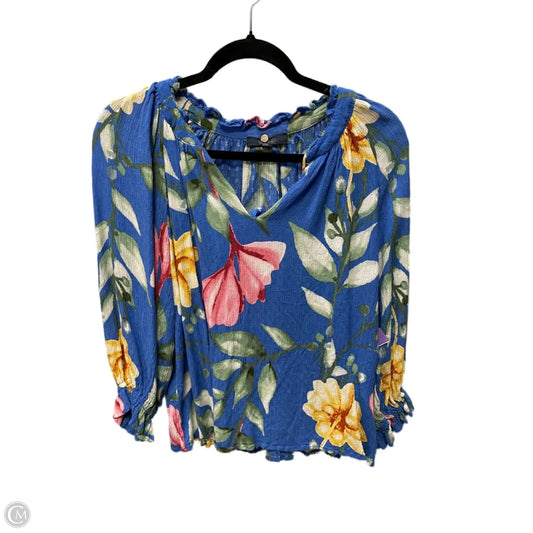 Top Long Sleeve By Rachel Roy In Floral Print, Size: M