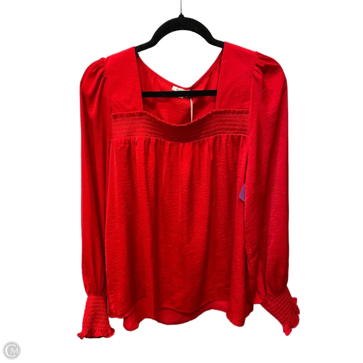 Top Long Sleeve By Jodifl In Red, Size: S