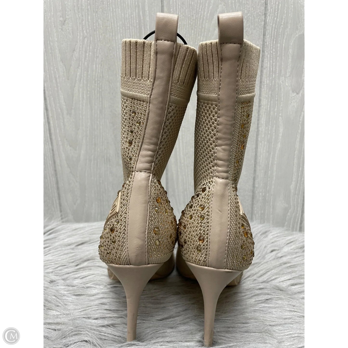 Boots Ankle Heels By Bebe In Tan, Size: 9