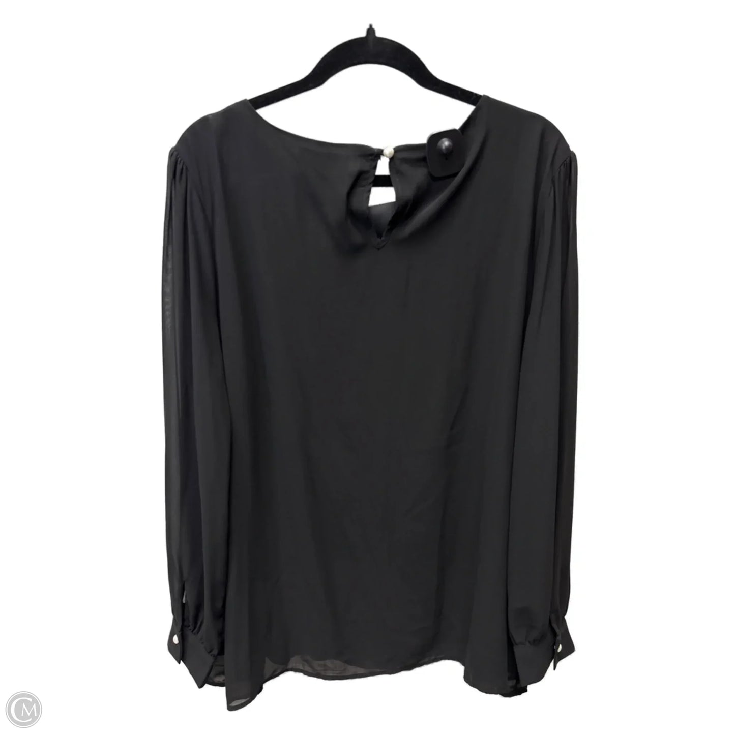 Blouse Long Sleeve By Zenana Outfitters In Black, Size: 2x