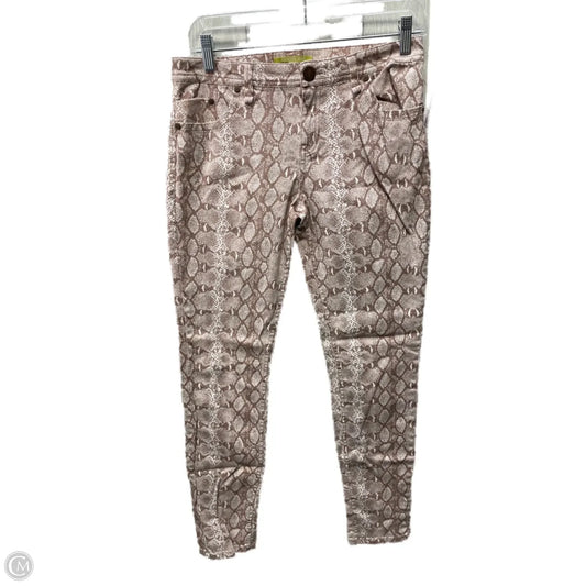 Jeans Skinny By Gianni Bini In Brown & Cream, Size: 4