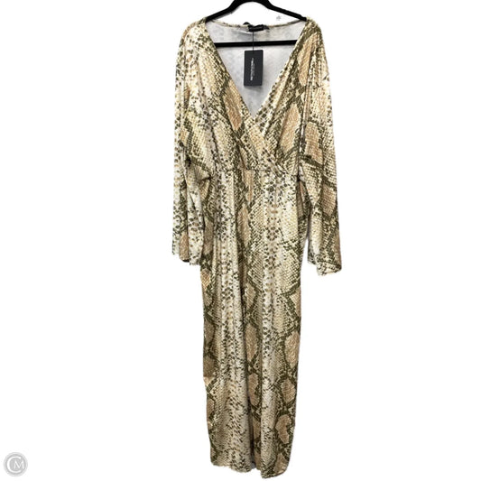 Jumpsuit By Pretty Little Thing In Green & Tan, Size: 3x