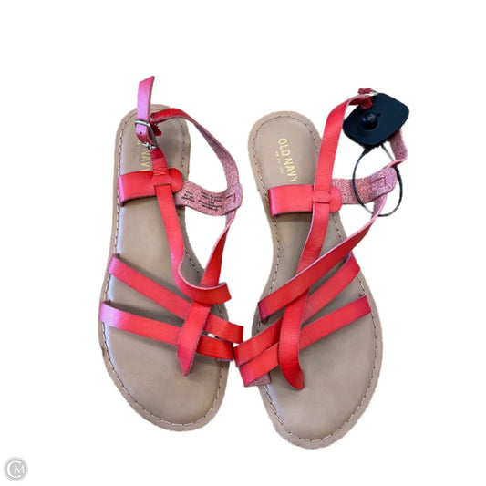 Sandals Flats By Old Navy In Red & Tan, Size: 7