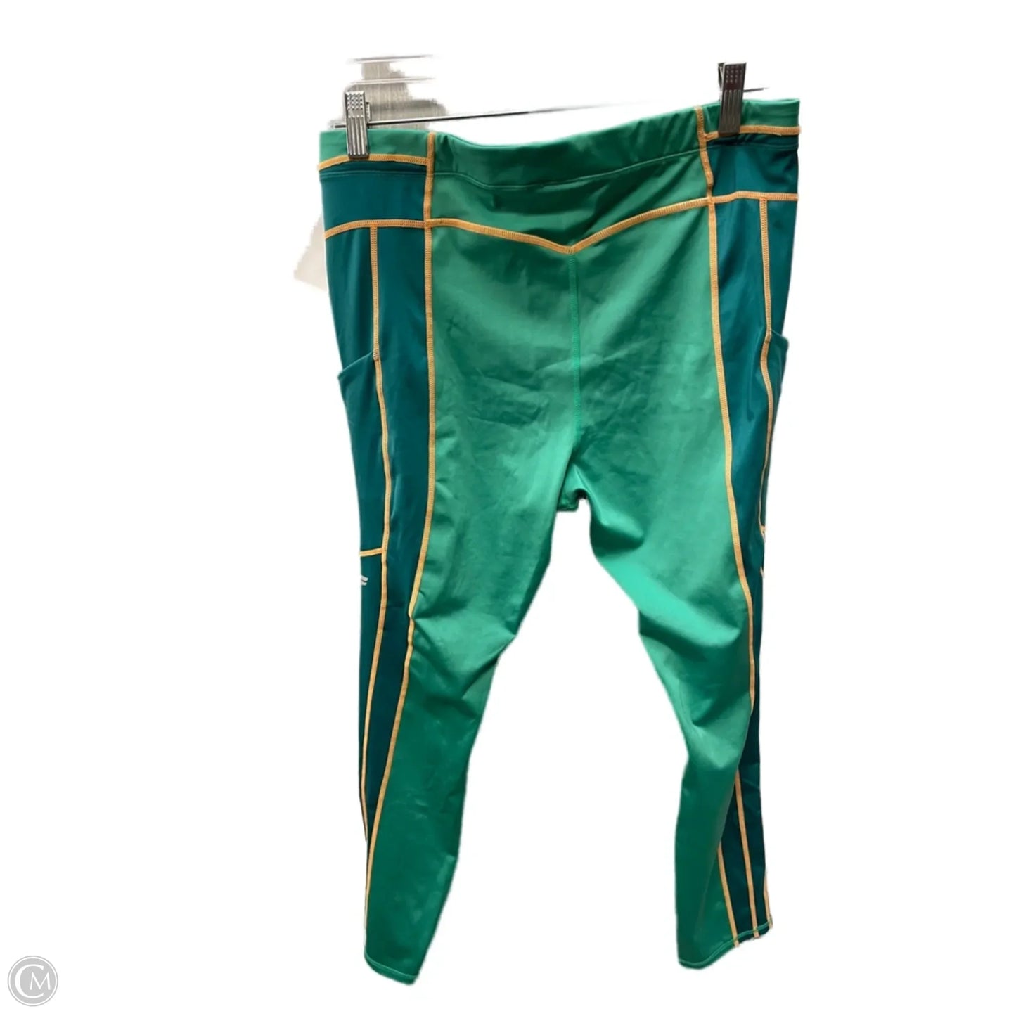 Athletic Pants 2pc By Fabletics In Green & Yellow, Size: L