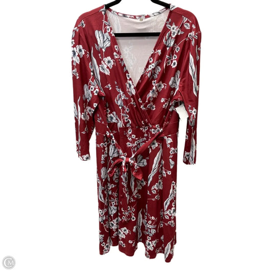 Dress Casual Midi By Clothes Mentor In Floral Print, Size: 4x