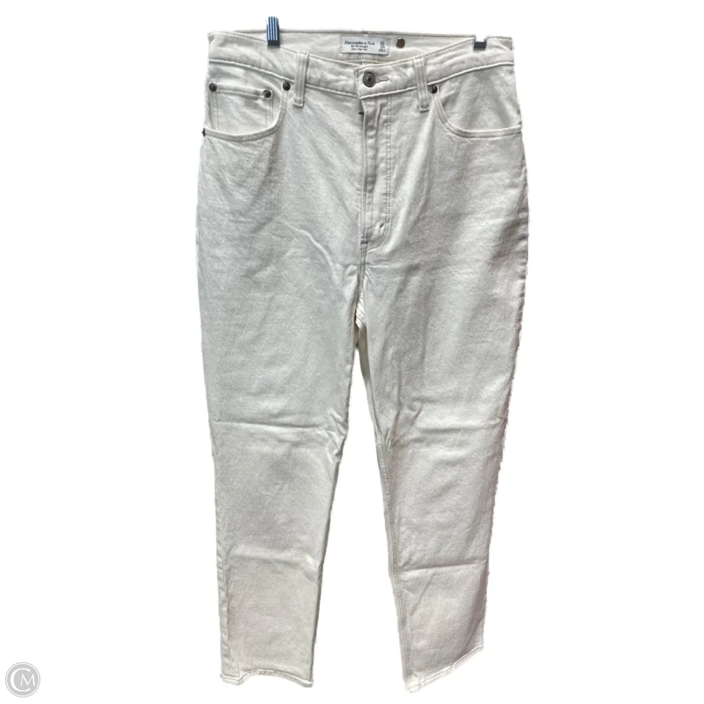 Jeans Straight By Abercrombie And Fitch In Cream, Size: 10